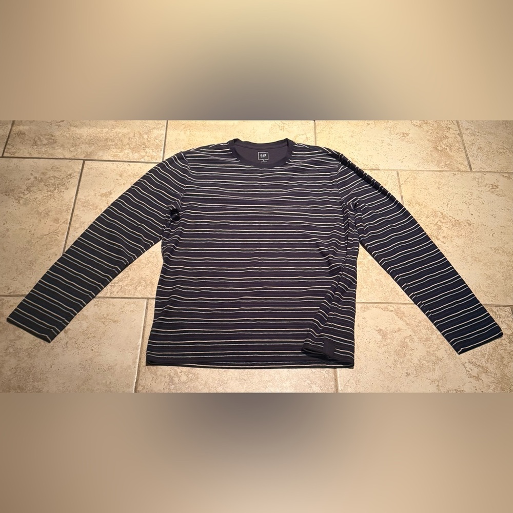 Gap Jacquard Stripe Heavyweight Crewneck T-Shirt